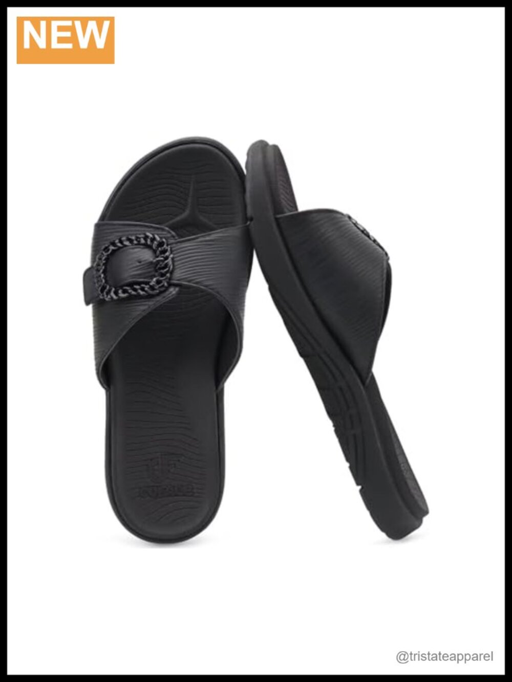 Womens Orthotic Slip On Slide Sandals Faux Leather Yoga Mat Cushion